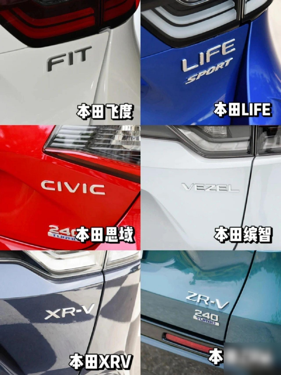 本田汽车中英文名称对照.喜欢的车型可以