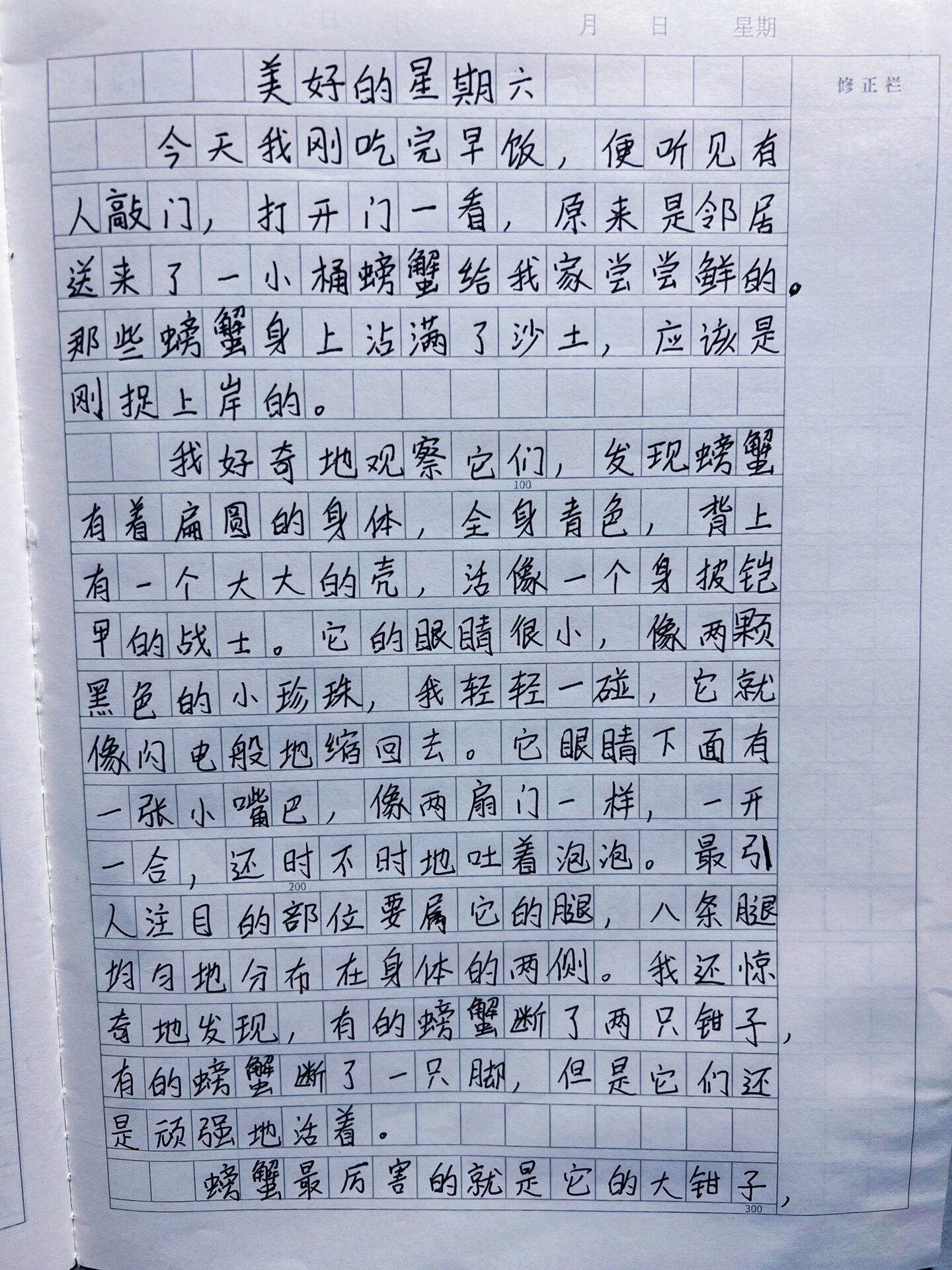 日记200字星期六图片