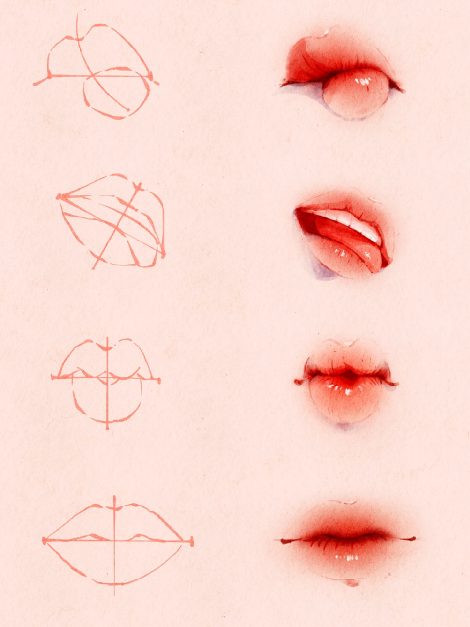 嘴唇怎么画简单又漂亮图片