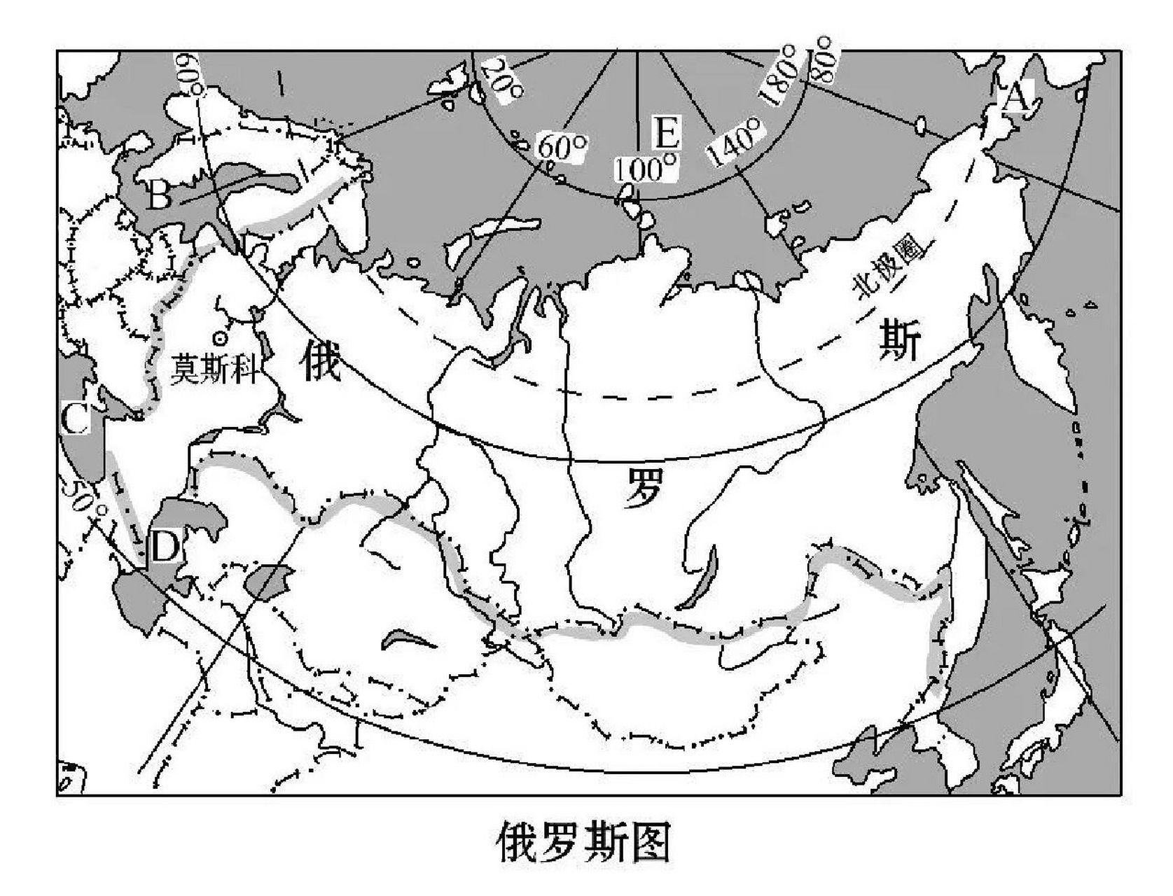 北亚地图手绘图片