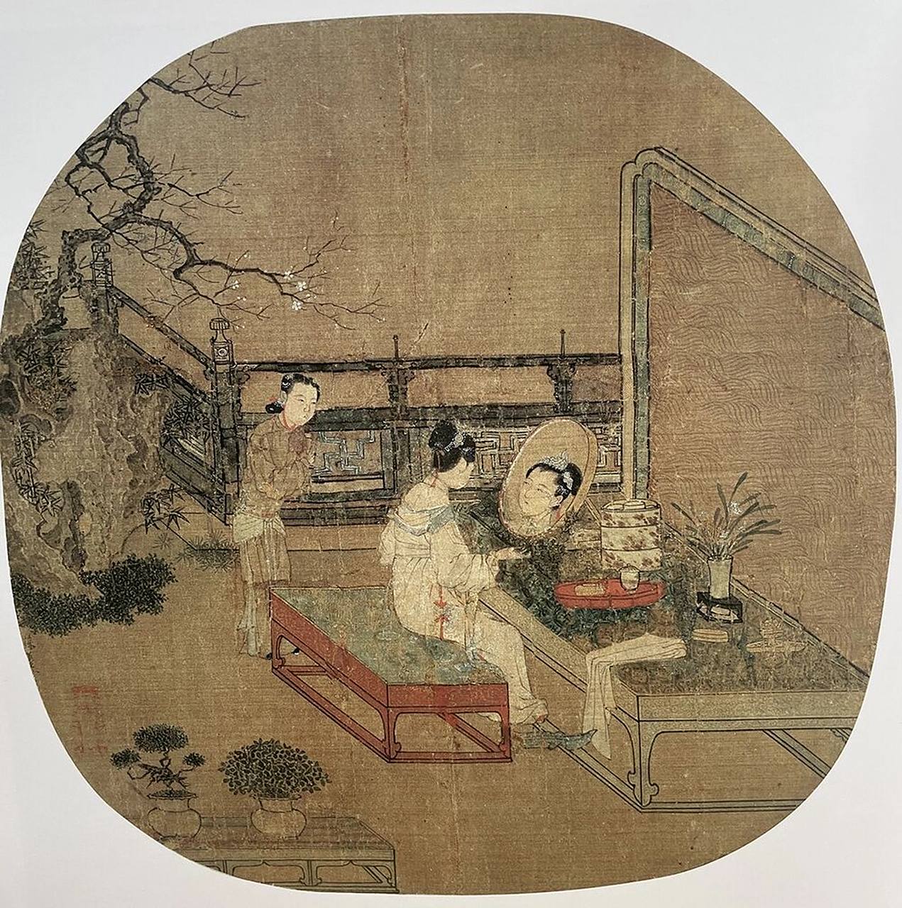 2厘米 【苏汉臣 宋 《靓妆仕女图》 】 纵25.2厘米 横25.