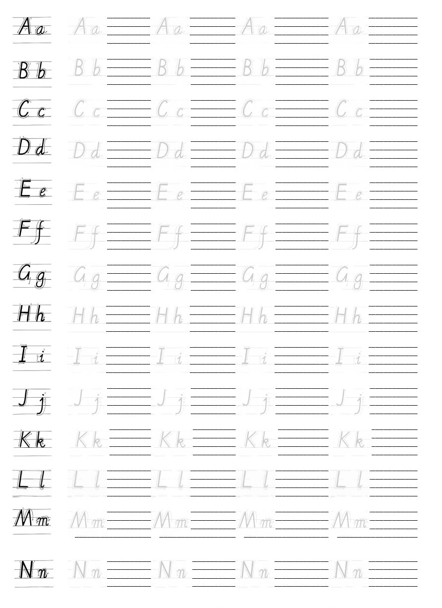 26个字母描红打印模板图片