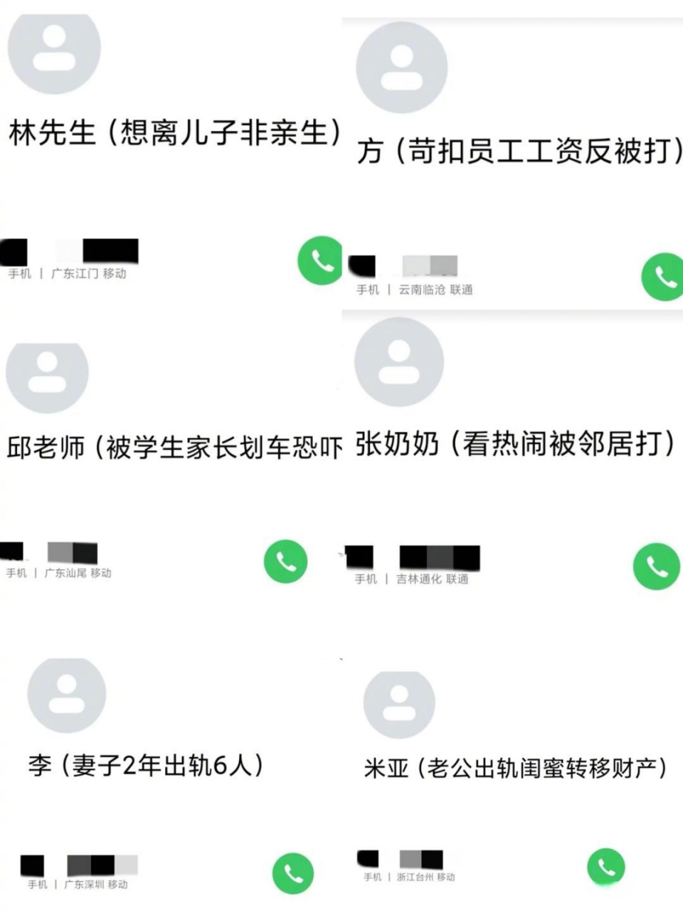 律师的通讯录,每一个备注都是一个鲜为人知的抓马的故事哈哈哈哈哈哈