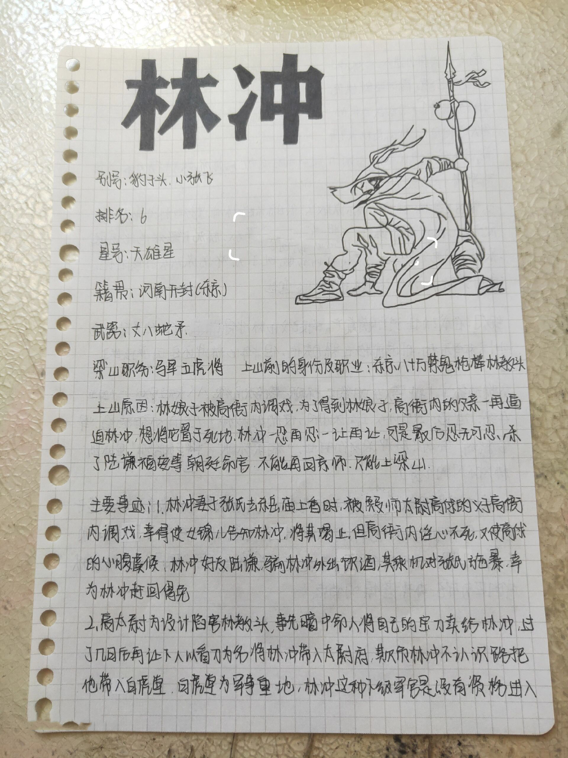 林冲的人物小像全身图片