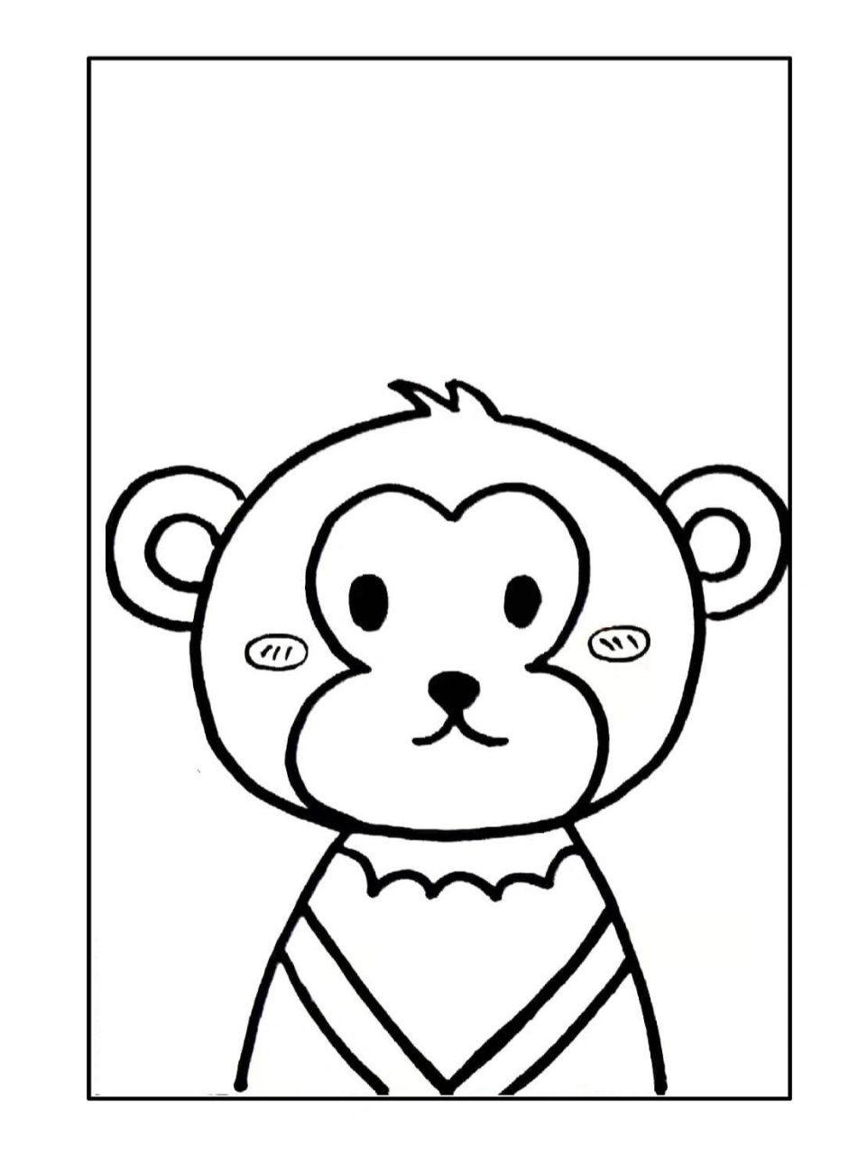 线描动物小清新系列三 原创作品《猴子》    开启新的一组打卡 感觉还