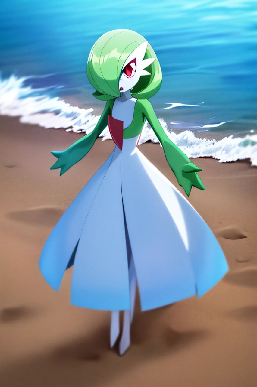 沙奈朵来海边玩了 . 沙奈朵来了