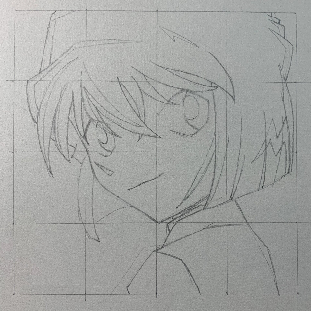 【名侦探柯南系列】灰原哀头像手绘过程 规格:20cm x 20cm ,16宫格