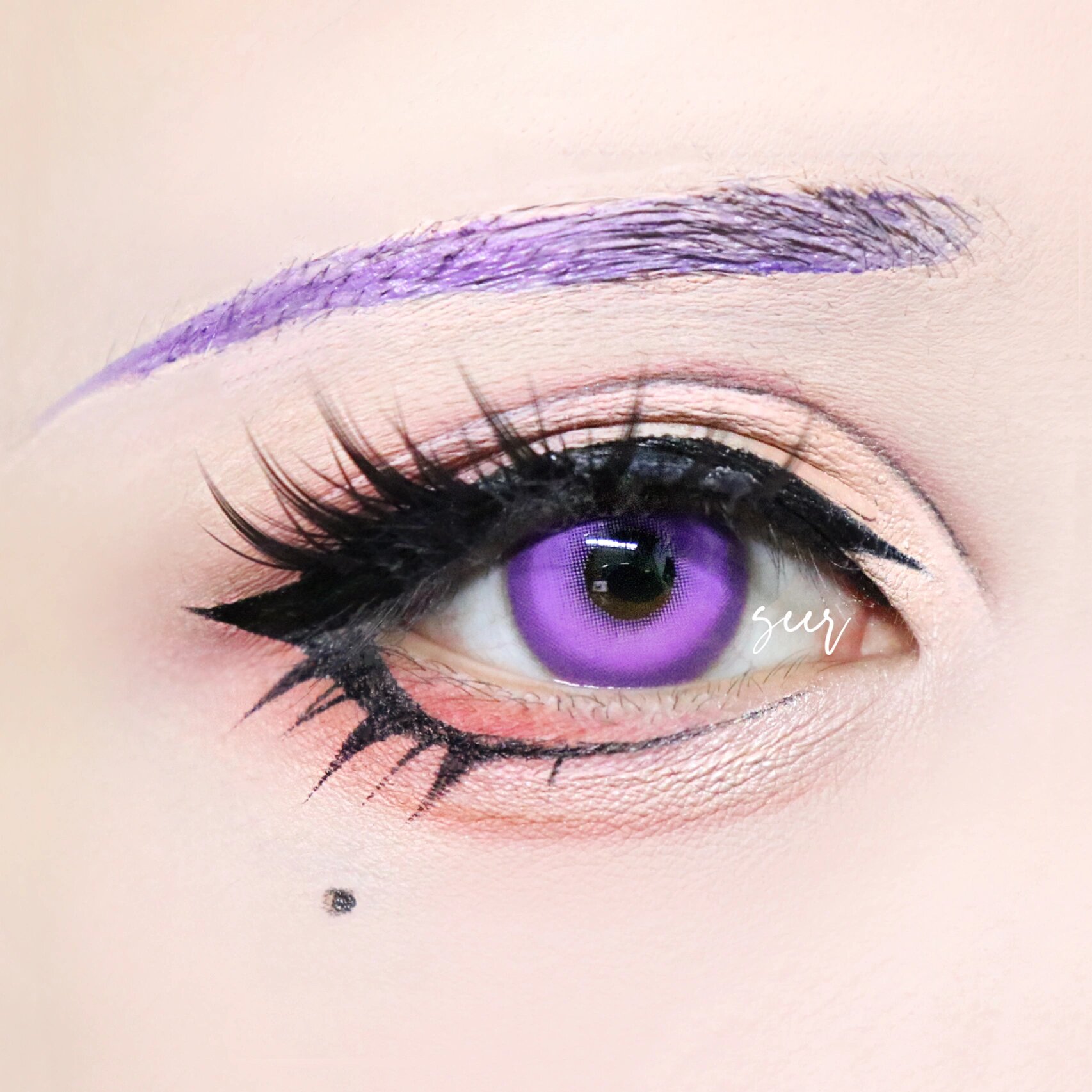 原神雷电将军cos眼妆分享 con:来自myuki家奶盖紫 雪物语美瞳 是第二