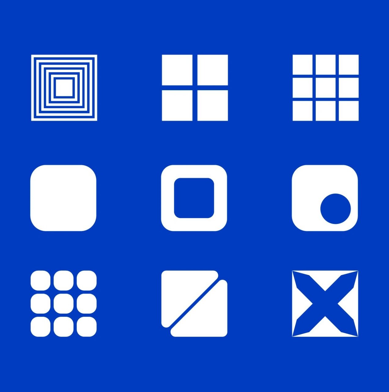 logo设计灵感聚集地 & 创意正方形造型抽象logo灵感!