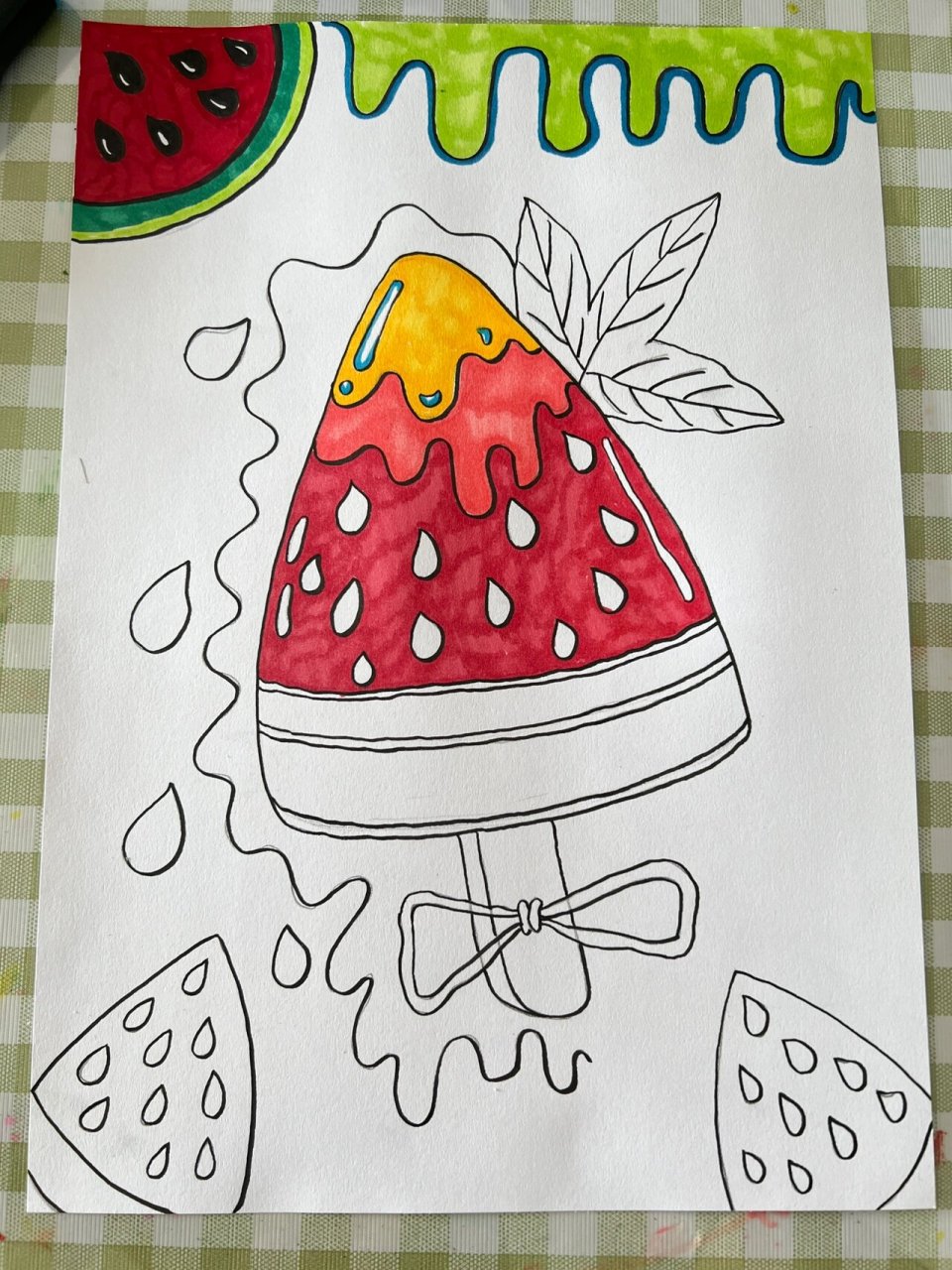 马克笔绘画 创意雪糕 夏日炎炎 有你超甜
