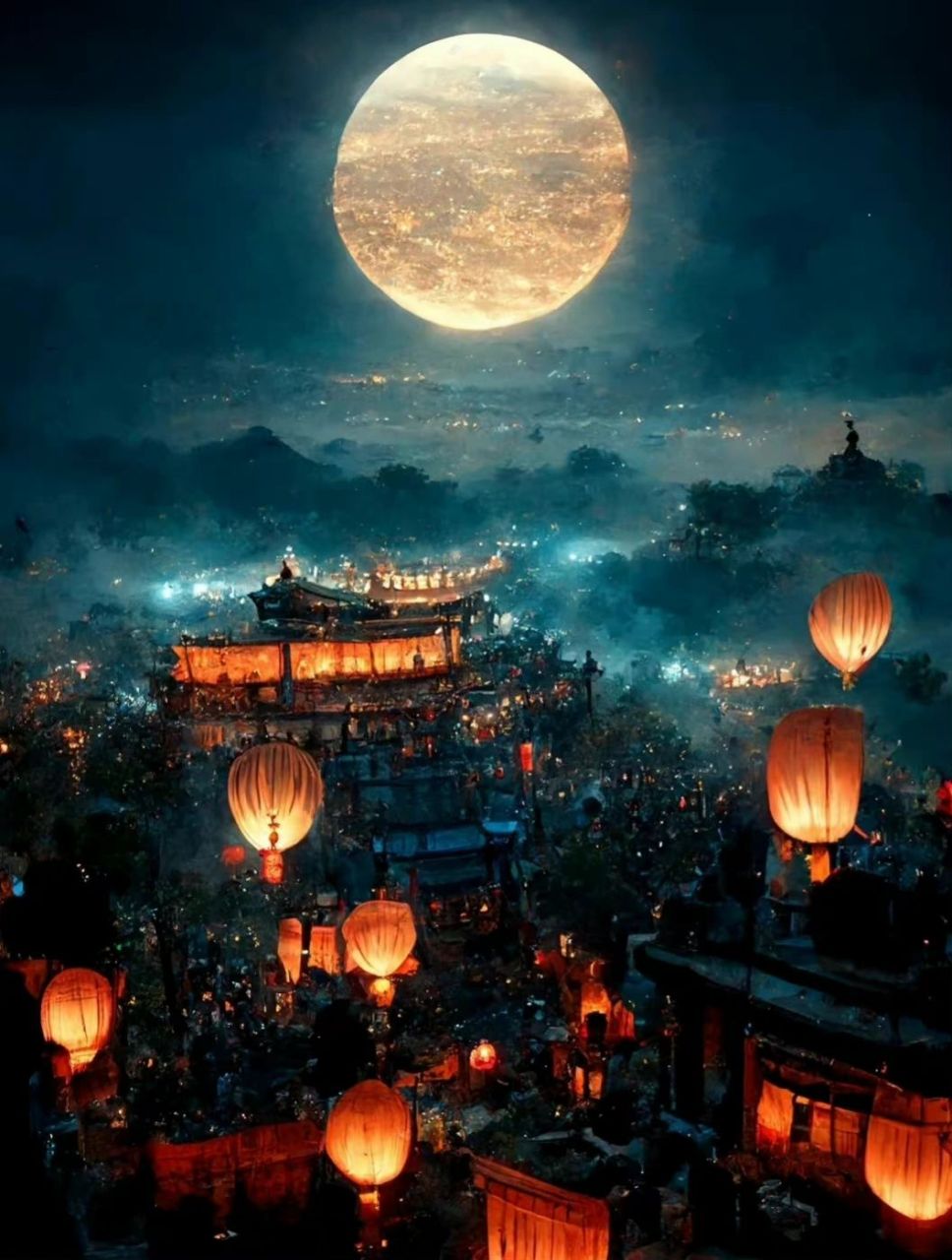 【中秋国风壁纸】花好月圆|一起看月亮吧🌙 1,但愿人长久,千里共
