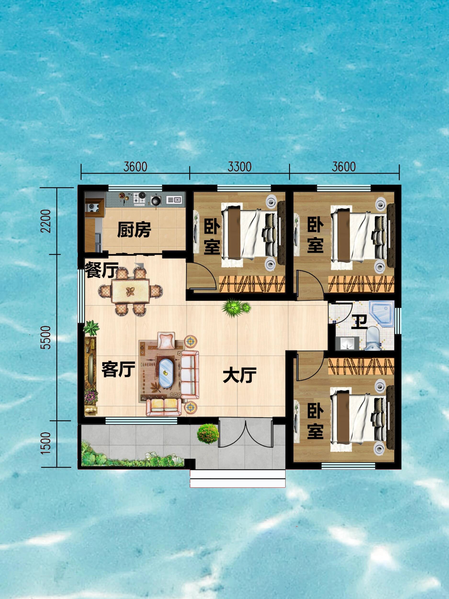 占地90平,一层简单自建房设计图分享