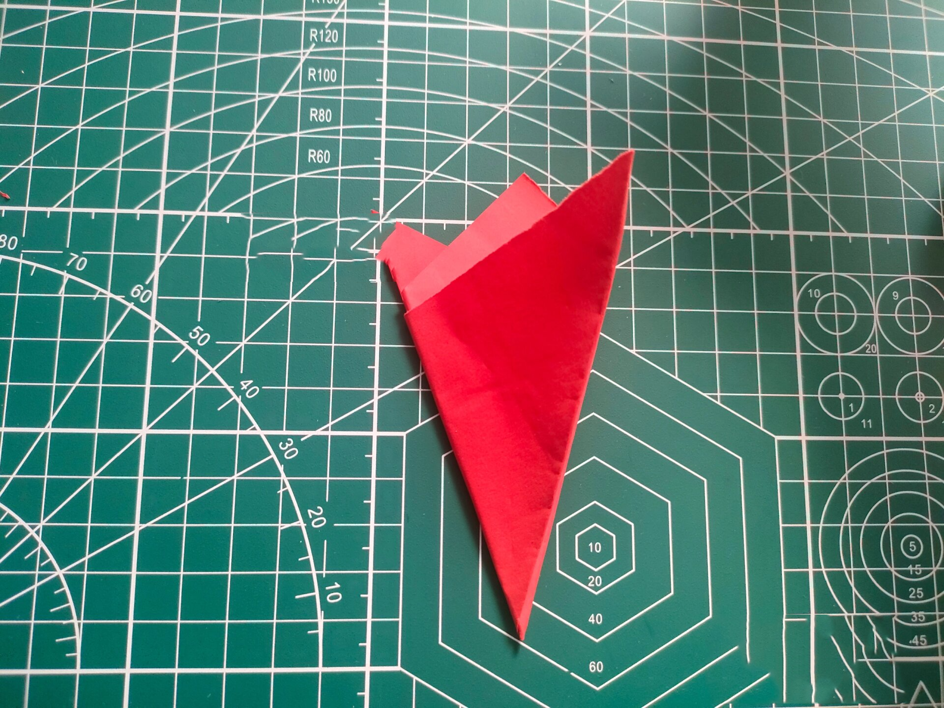 团花剪纸——五瓣花折法