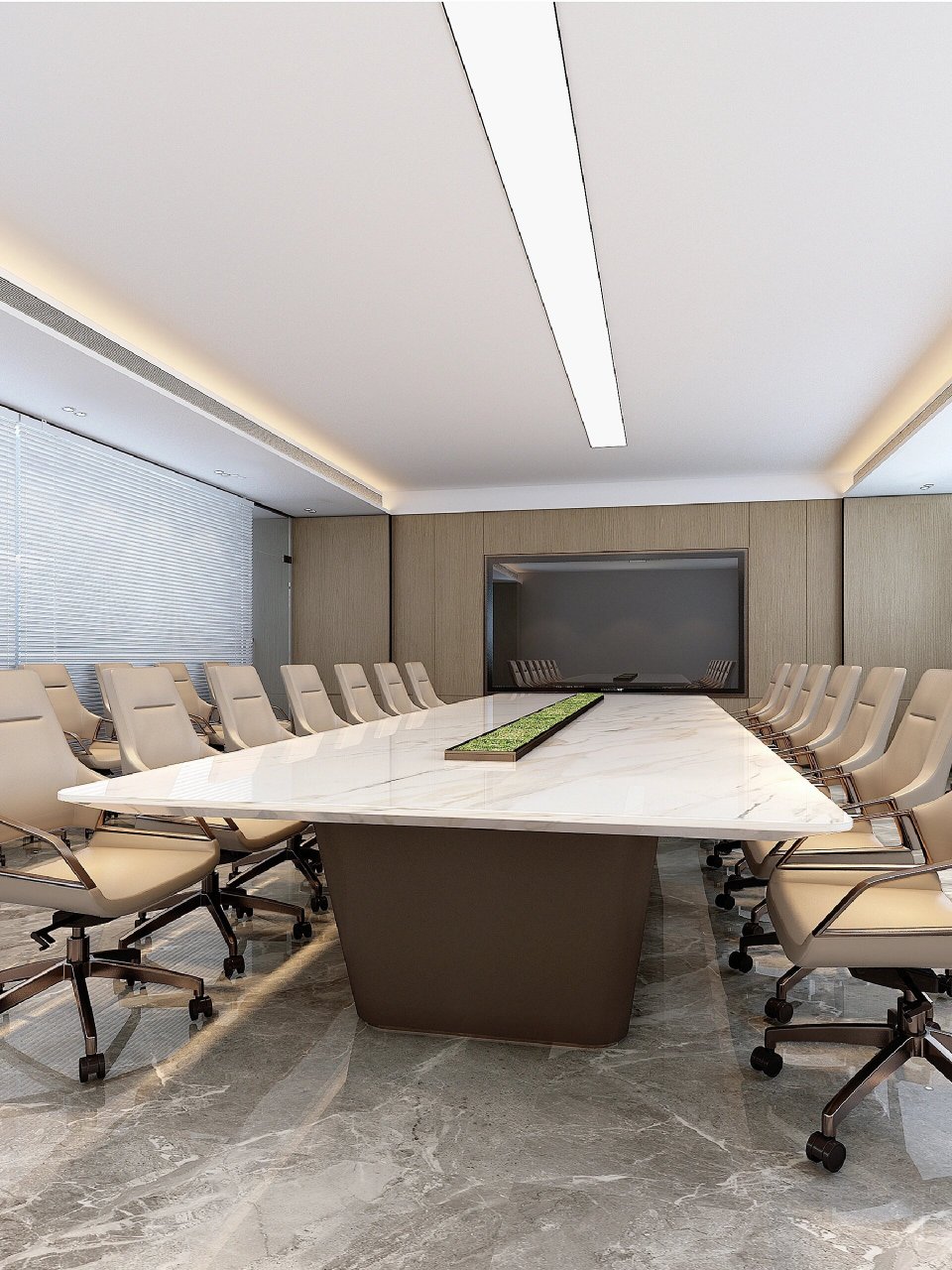 分享48套现代高级办公室会议室设计效果 办公空间纯净,沉静而细腻的