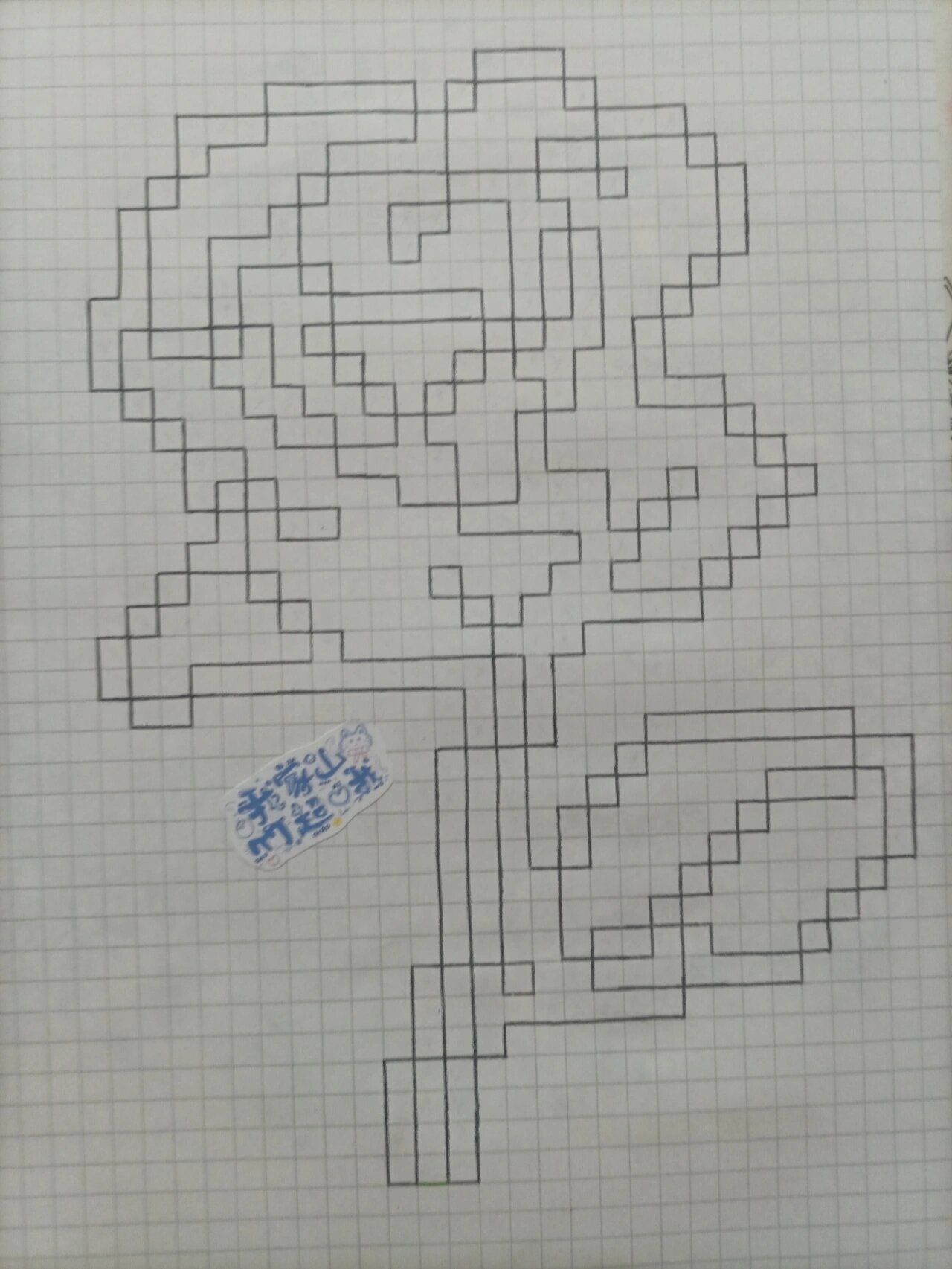 格子画(临摹)玫瑰