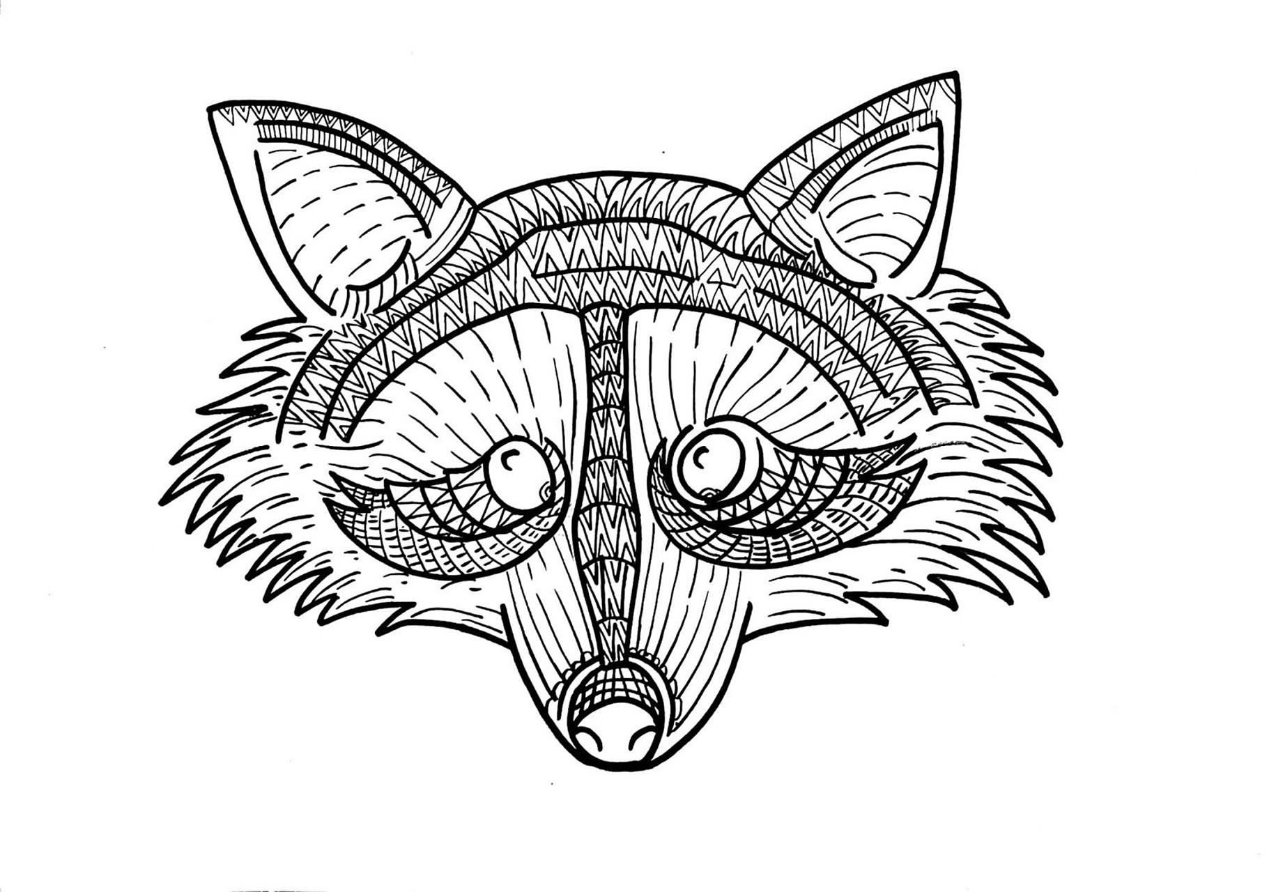 绘画# #线描# #黑白装饰画# #黑白线描# #狐狸