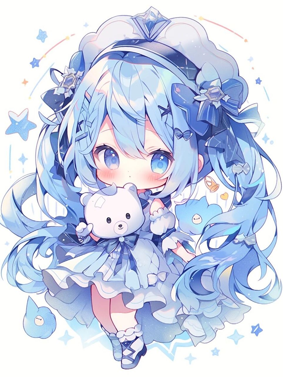 q版蓝色系甜蜜小萝莉