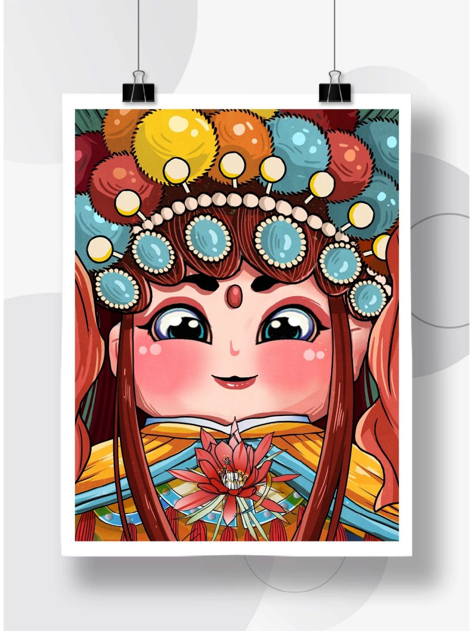 78找灵感 | q版京剧花旦人物特写脸谱插画78 7815嗨~ 生活既