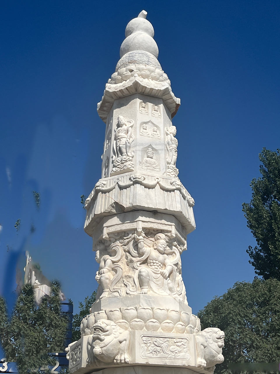 石雕汉白玉青石佛塔寺庙经幢阿育王塔七宝如来舍利塔大型供奉摆件石雕