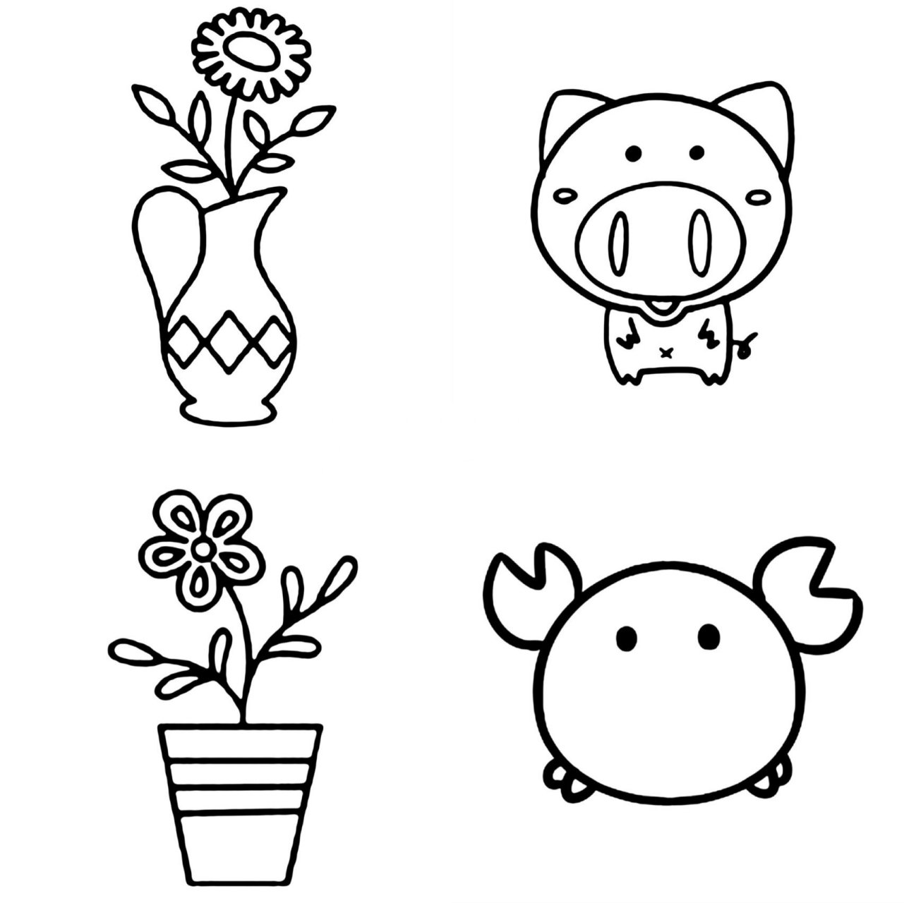 幼儿园主题☆简笔画69份,9315直接打印涂色 幼儿园简笔画69份