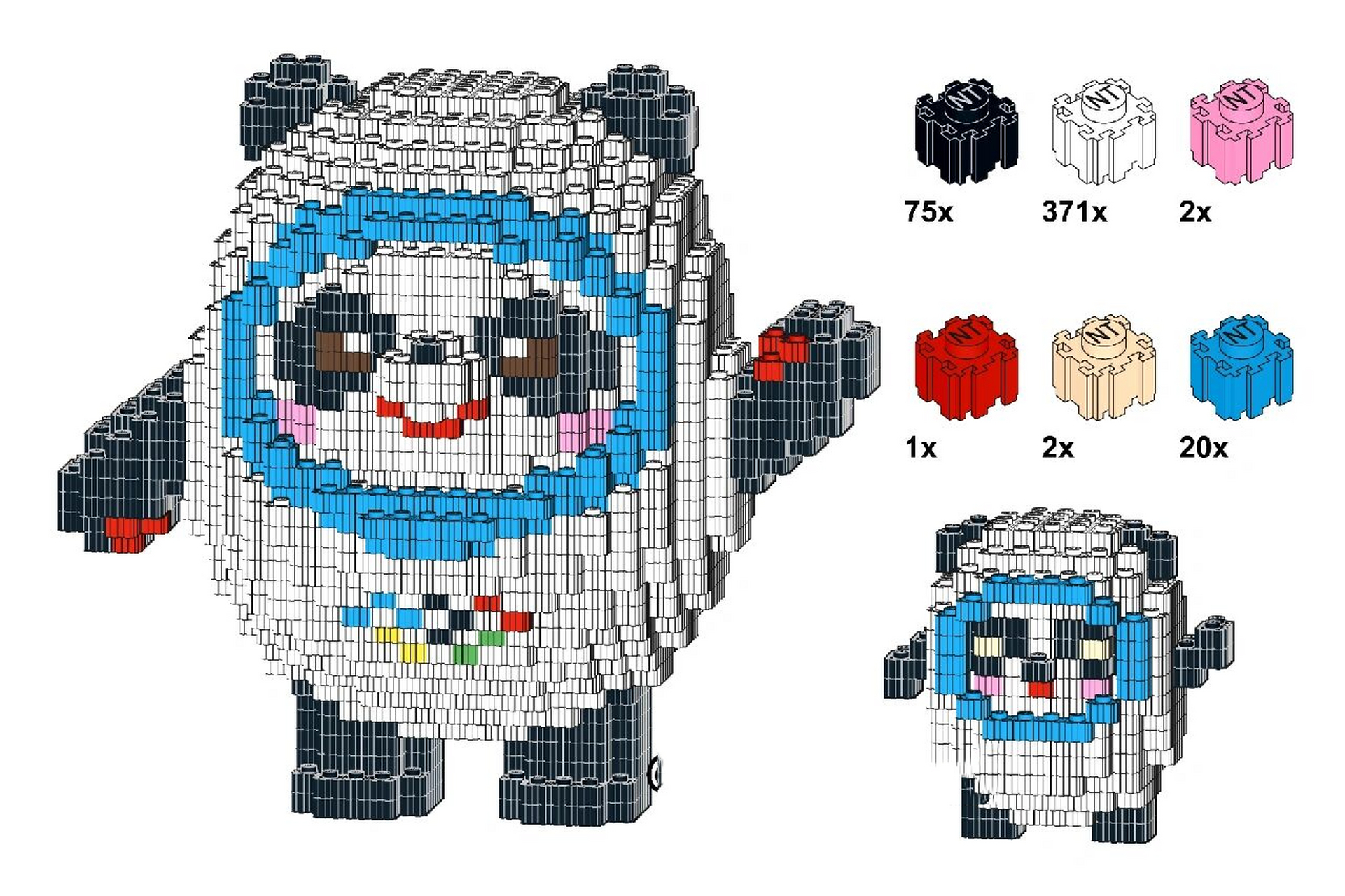 mini冰墩墩串联积木【附图纸】 串联积木-mini冰墩墩,后附图纸,自取.