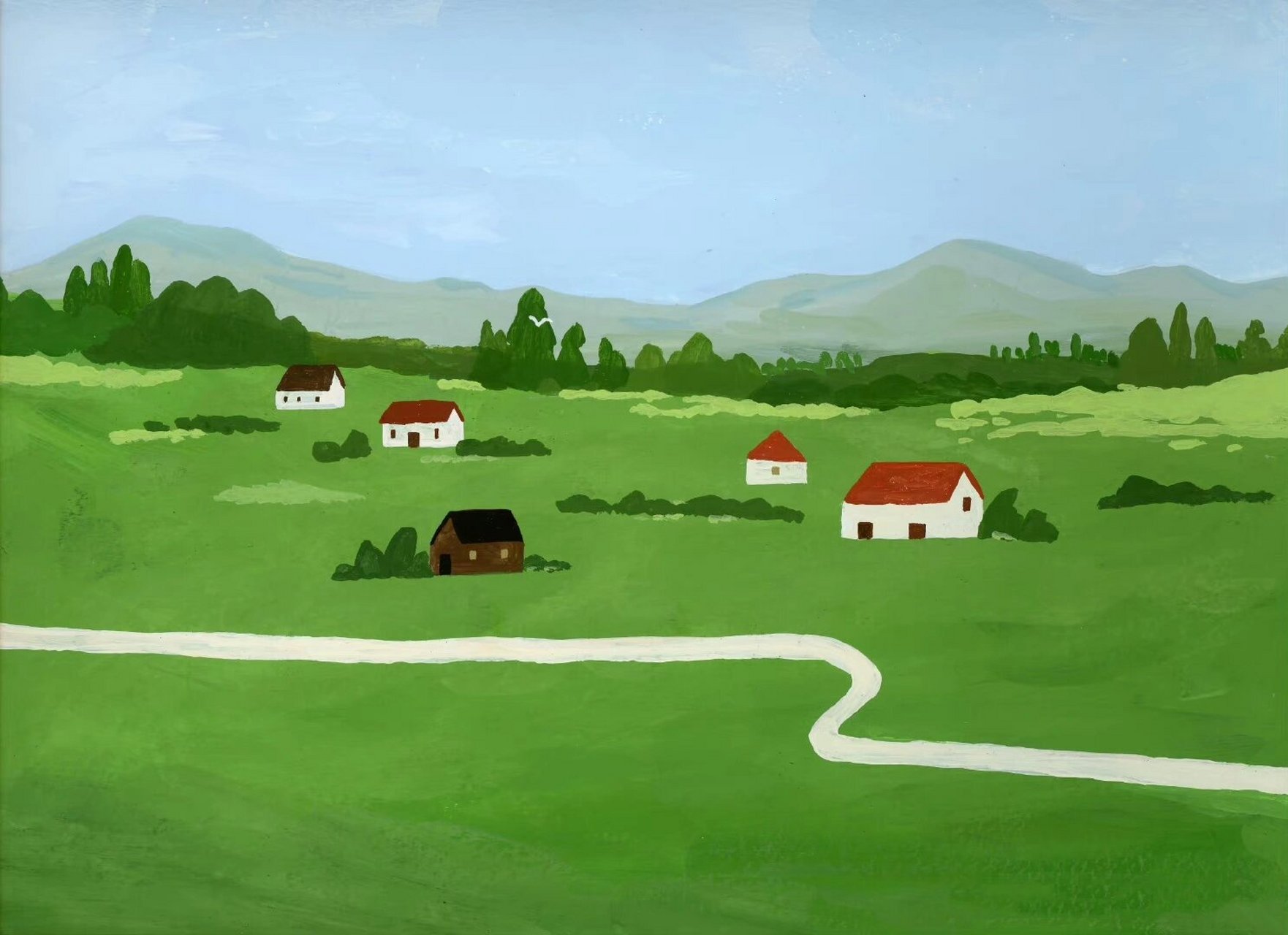 森系小清新治愈插画91极度舒适 这一组绿色系小画真的很喜欢98 每