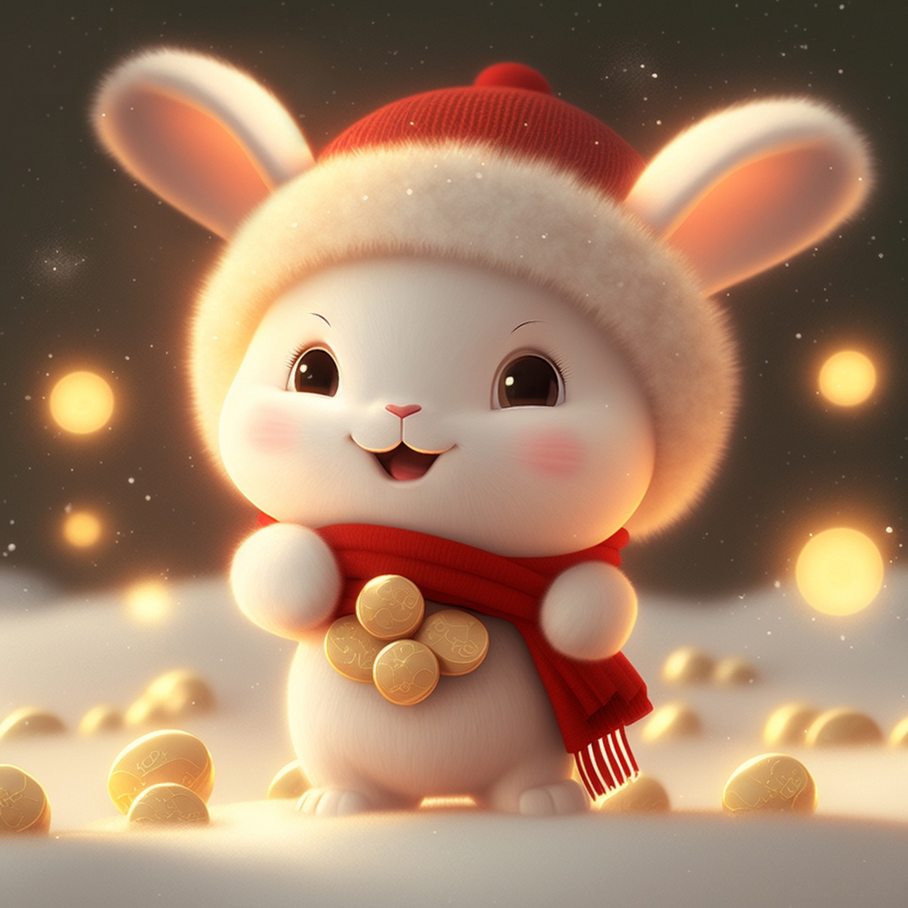 新年新头像 喜气洋洋过大年06 原创招财兔兔头像再来一波 新年新