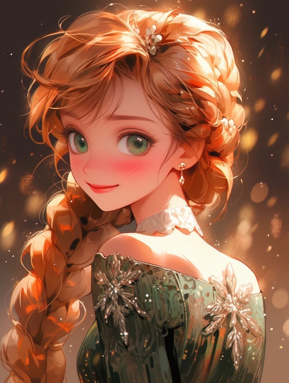 迪士尼公主头像系列 7615 冰雪奇缘之安娜公主 她是《冰雪奇缘》