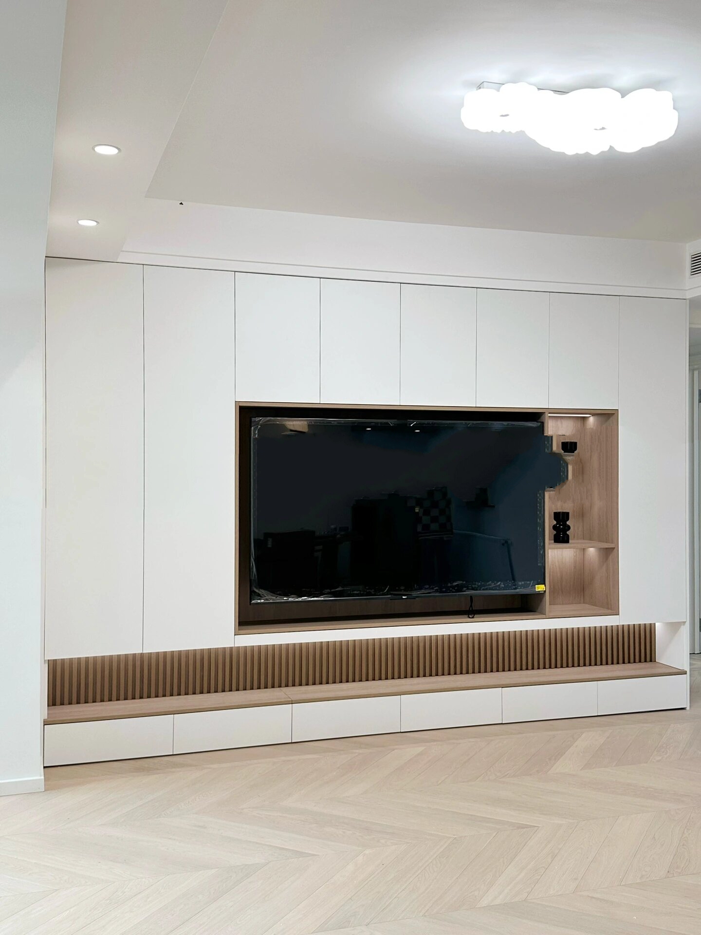 落地实拍|满墙电视柜的正确打开方式73 78全屋定制最满意的就是