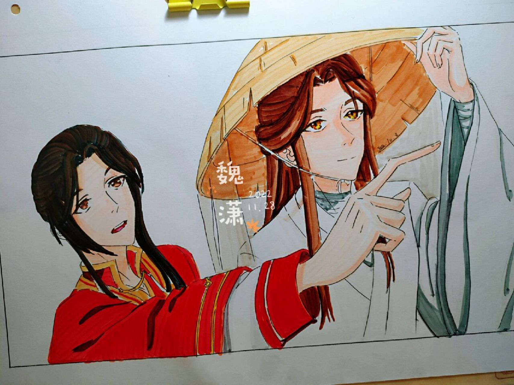 马克笔手绘《天官赐福》 #马克笔画# #天官赐福# #马克笔教程# #天官
