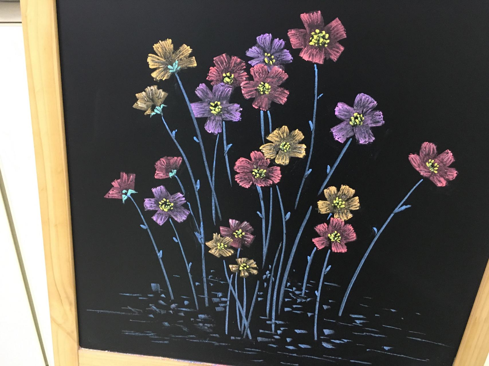 新手小白 粉笔画黑板报素材花朵练习-day67 附分解步骤|949894