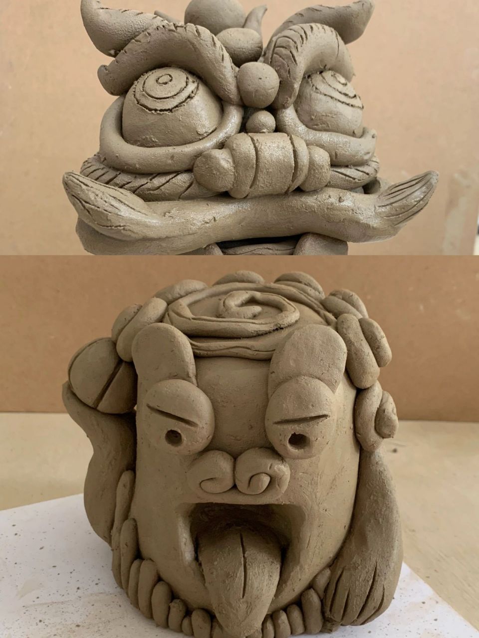 泥塑小怪兽|简单易上手的陶艺(步骤图) 小怪兽加一个帽子就变成了新