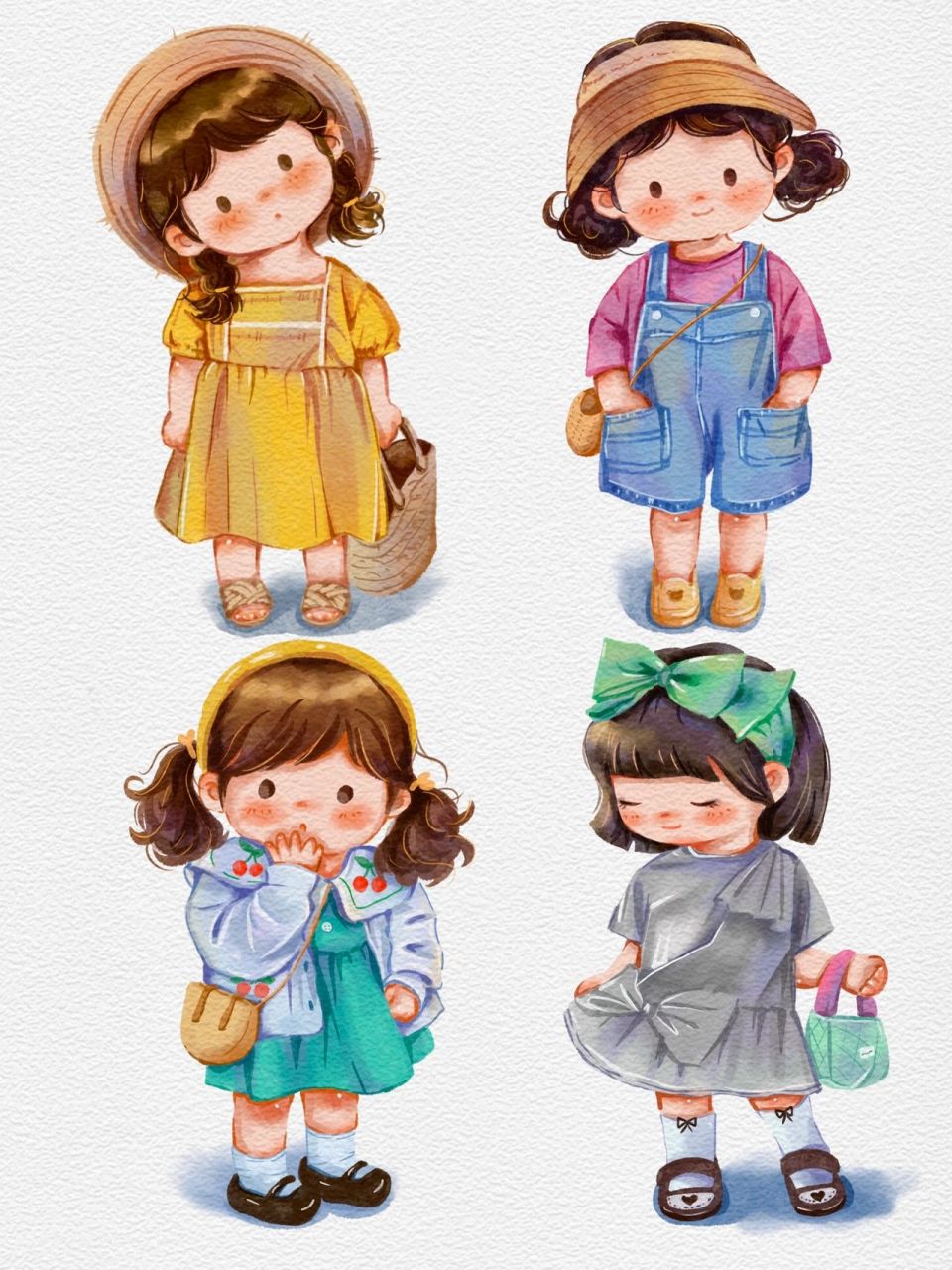 q版水彩小女孩 水彩风小女孩 以上图片拿图自取,点赞 关注就行