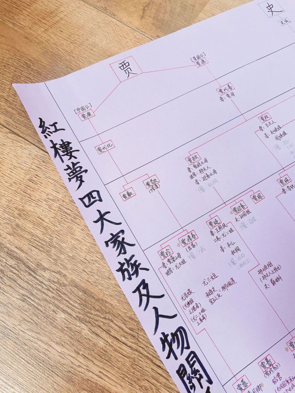 手绘:红楼梦四大家族及人物关系图(横版) 91读红楼梦总搞不清人物辈