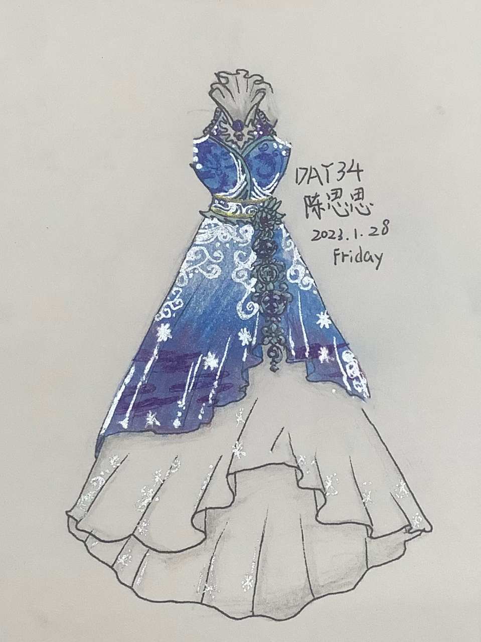 陈思思的新裙子 挑战画100件衣服—34陈思思     喜欢的记得双击加