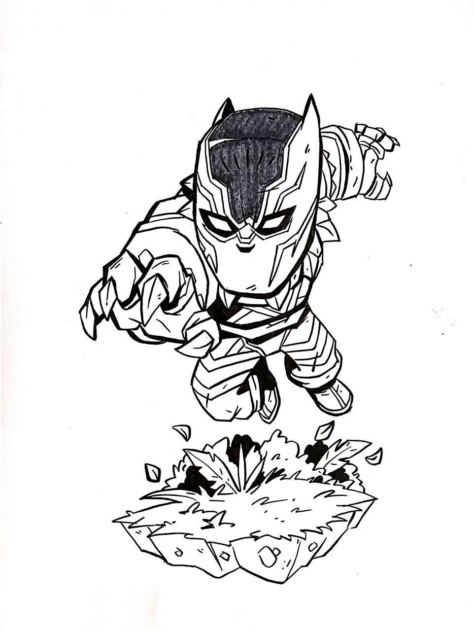 马克笔手绘/黑豹 附步骤图 好多中间步骤都省略了 注意观察灰色之间的