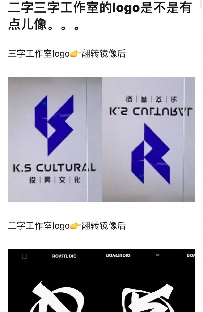 网友说王俊凯和王源工作室的logo很像,看起来就是镜像翻转后的版本!