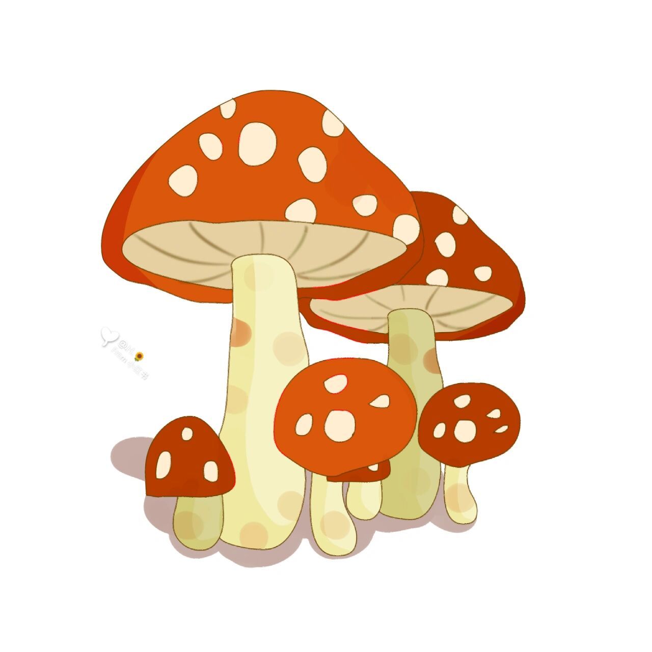 绘画素材‖手绘‖形状各异的卡通蘑菇 96今天是①波手绘蘑菇来袭