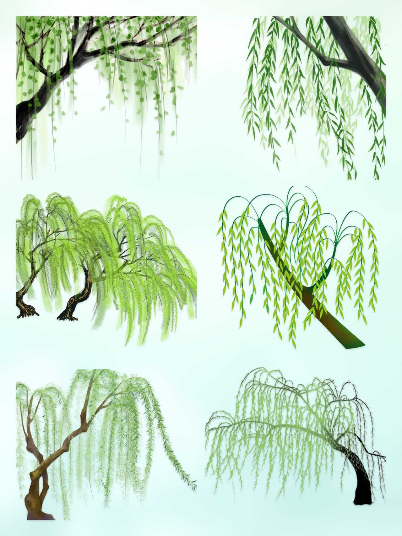 免抠素材〗春天的柳树