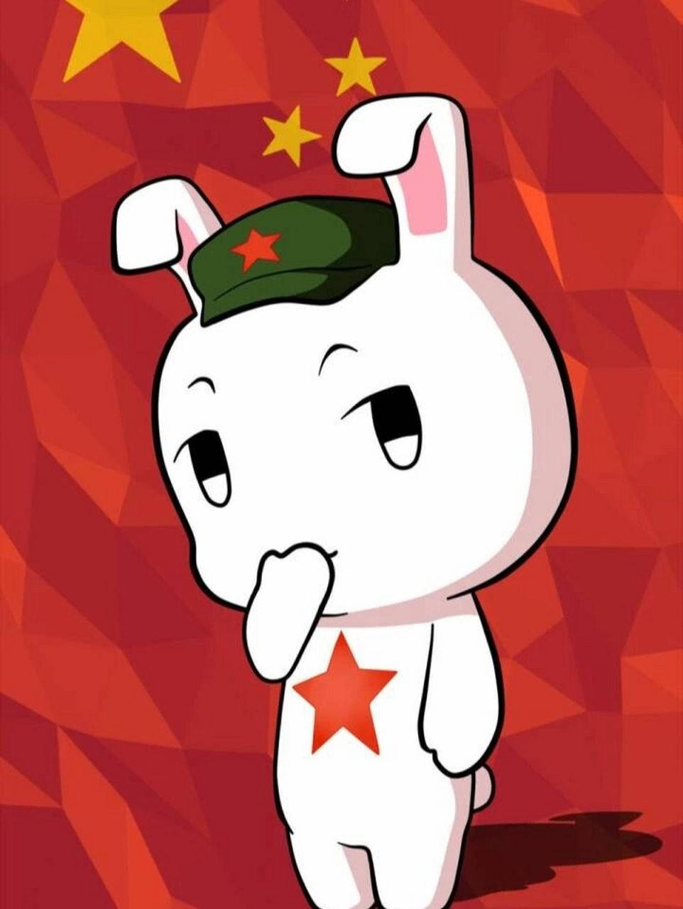 那兔壁纸  红旗下的兔子