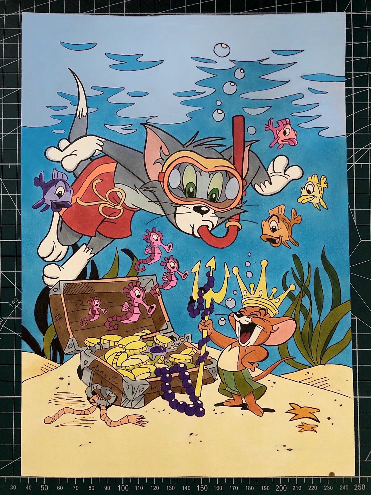 猫和老鼠 马克笔手绘