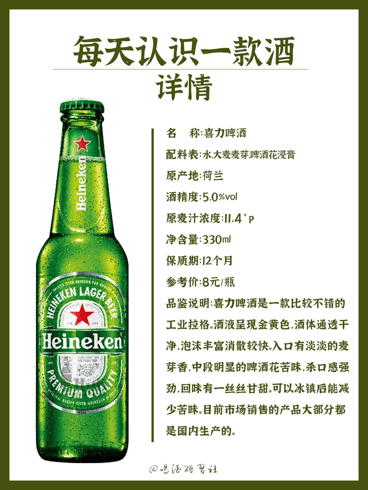 每天认识一款酒【喜力啤酒】