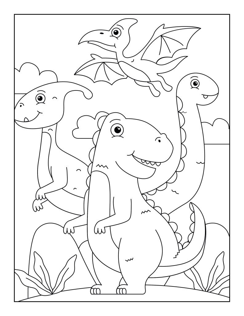 可爱恐龙涂色--打卡153