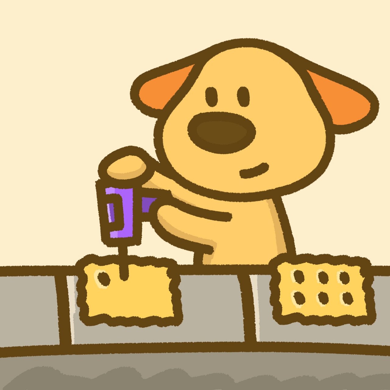 在忙,在给苏打饼打孔