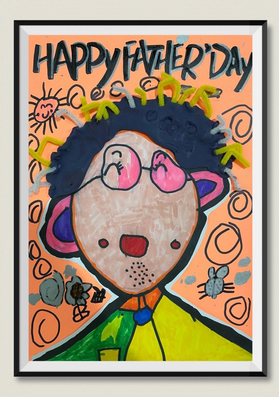 父亲节儿童画👨 4-6岁儿童画《我的爸爸》 	 父爱是中午温暖的阳光