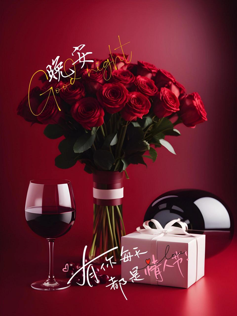 情人节💝晚安海报|想念你的每一个瞬间 2024₂.