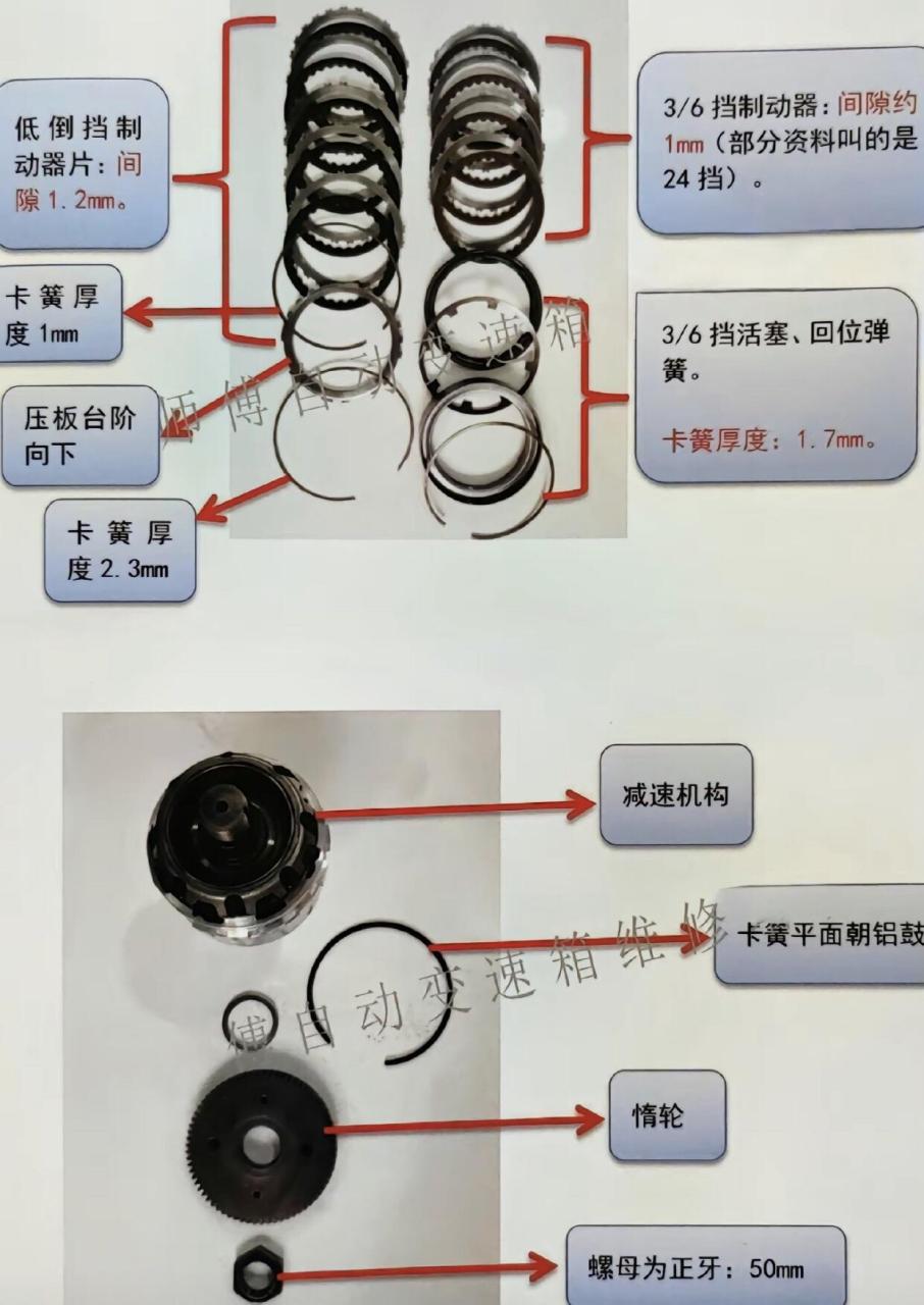 道奇,克莱斯勒,吉普,62te变速箱分解图