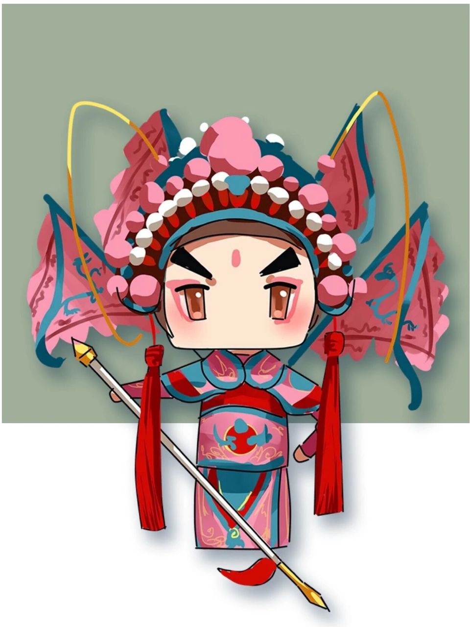 国潮风插画|可爱京剧人物插画系列 宝子们,大家好.