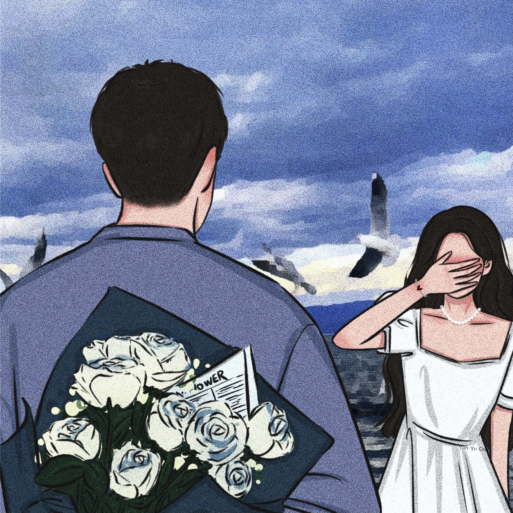 携满天星辰✨手捧鲜花只为你而来