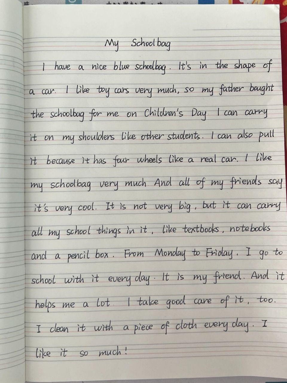 12,英语满分作文之「我的书包」 8215这是一篇状物文 本文从书包